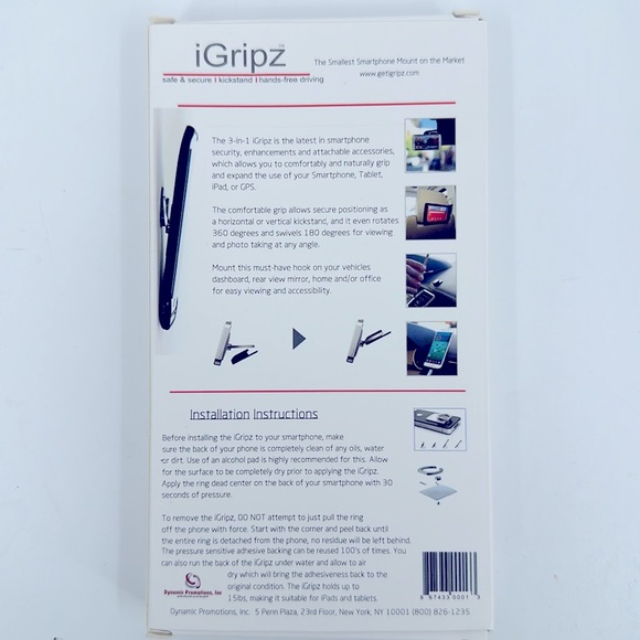 NWT igripz Cellphone Ring & Hook- Black - Picture 5 of 6